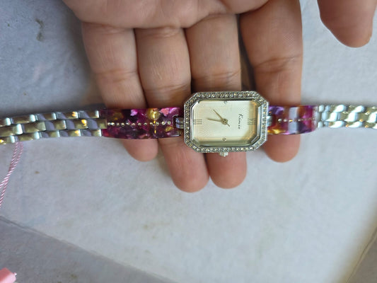 Kimio Luxury Crystal Watch - Multicolor Resin Strap Women's Fashion Timepiece
