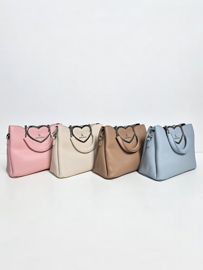 Romantic LUCE BELLA Handbag with Heart-Shaped Handle - Designer Love Bag
