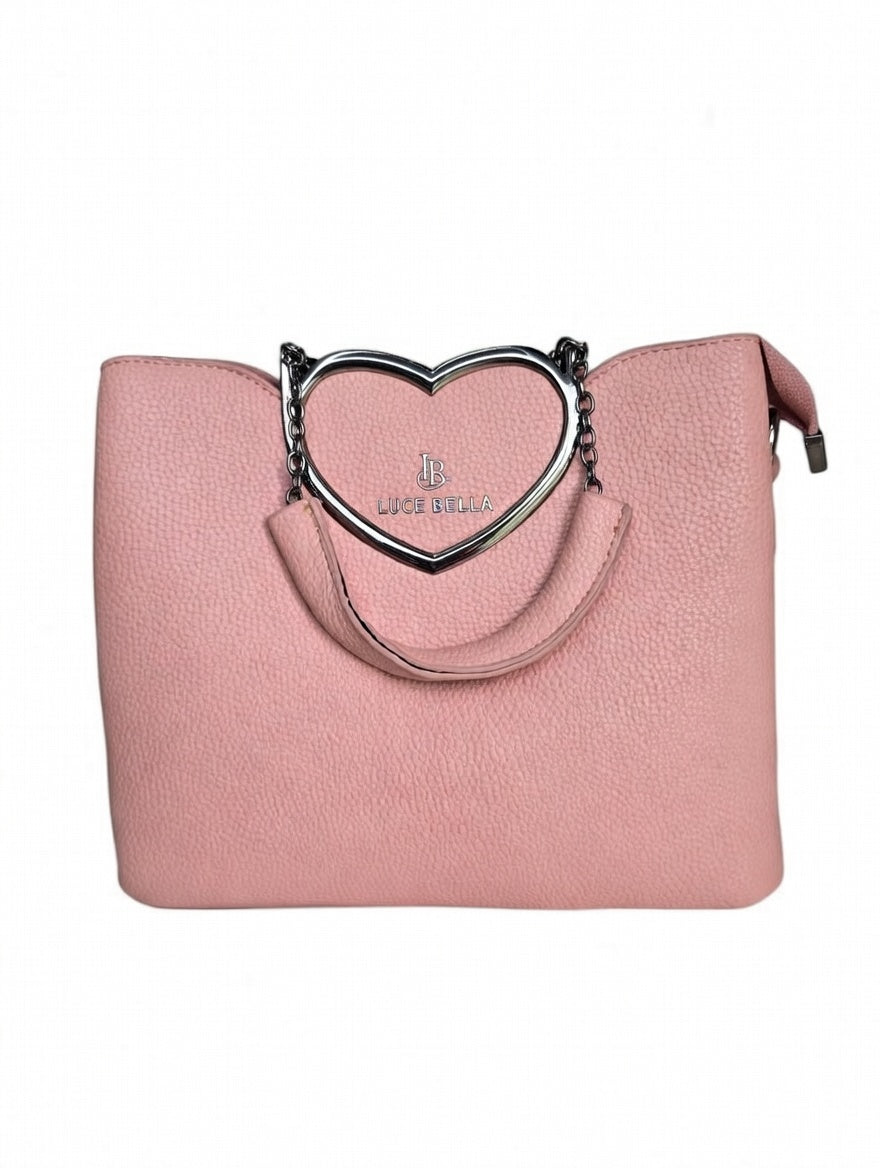 Romantic LUCE BELLA Handbag with Heart-Shaped Handle - Designer Love Bag