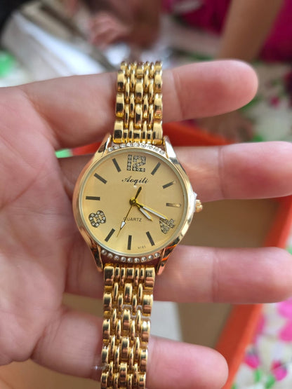 Classic Gold Angeli Watch - Elegant Chain Bracelet Timepiece