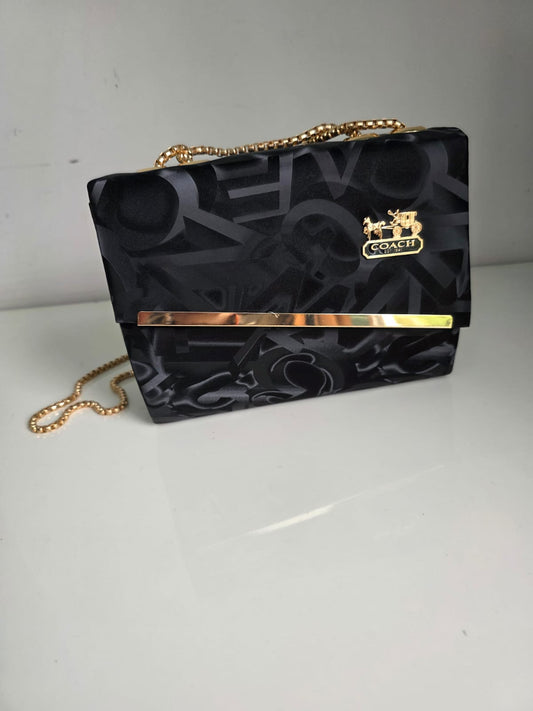 Black Burgundy Leather Handbag with Portrait Art Print