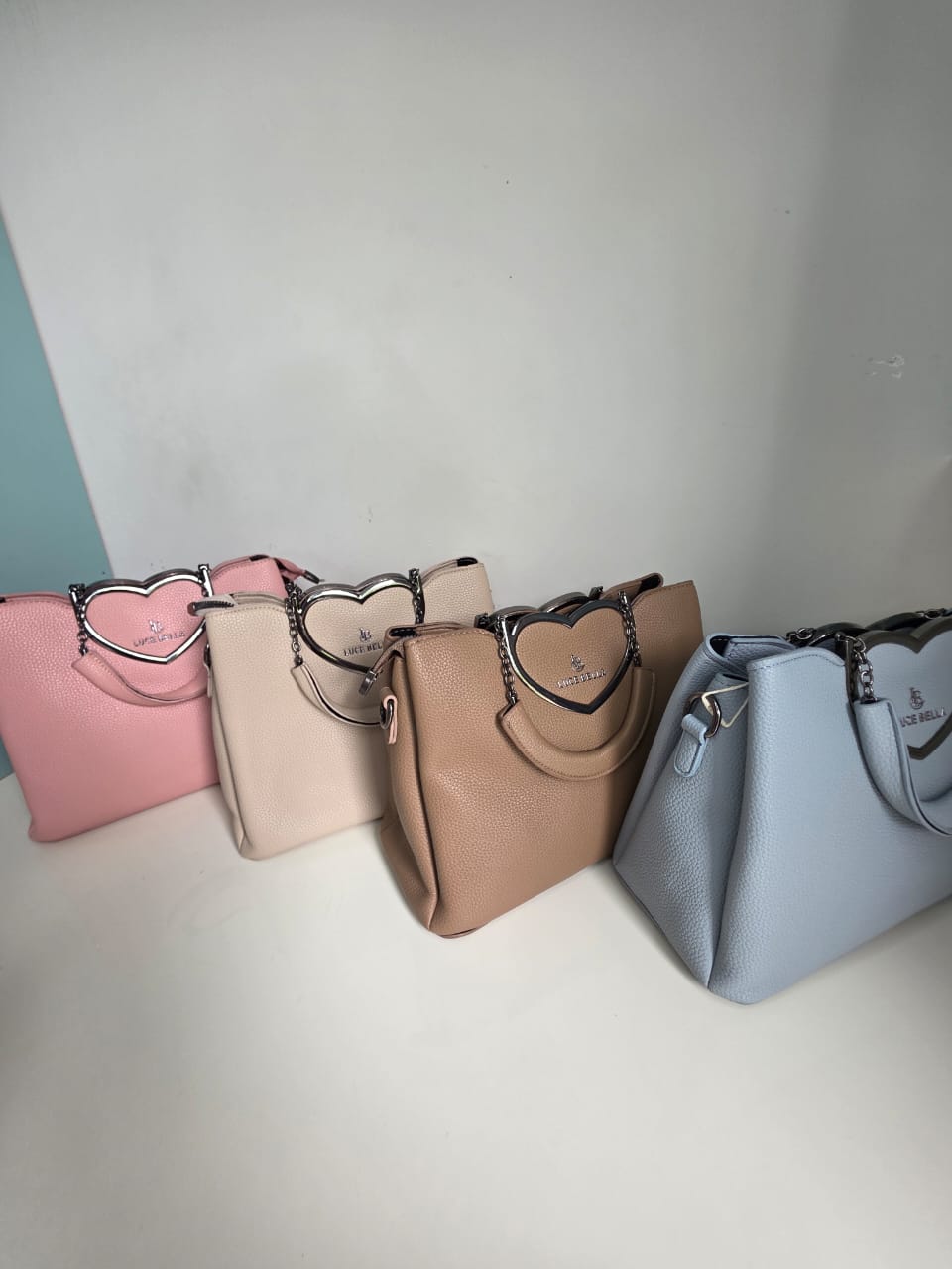 Romantic LUCE BELLA Handbag with Heart-Shaped Handle - Designer Love Bag