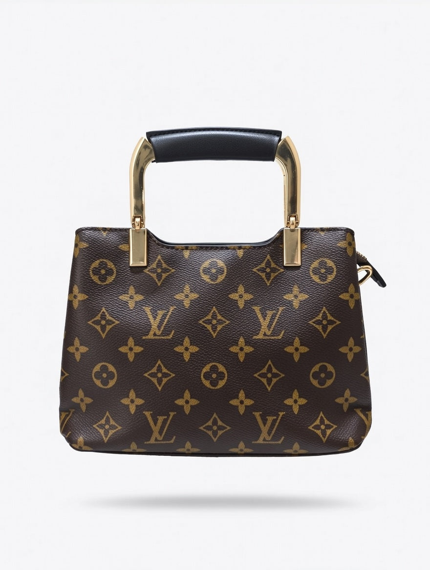 Classic Monogram Print Handbag with Top Handle
