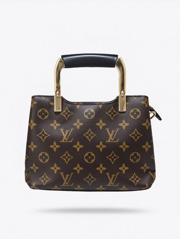 Classic Monogram Print Handbag with Top Handle
