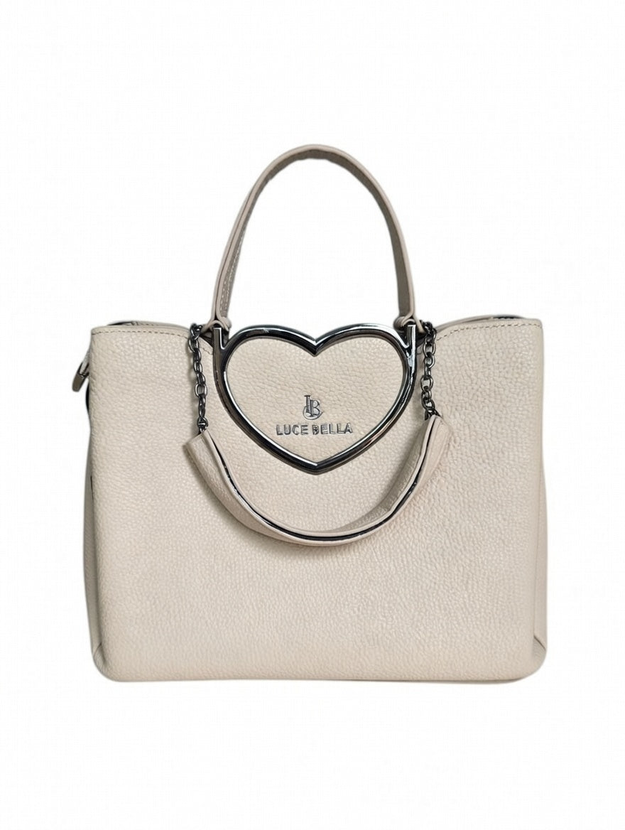 Romantic LUCE BELLA Handbag with Heart-Shaped Handle - Designer Love Bag