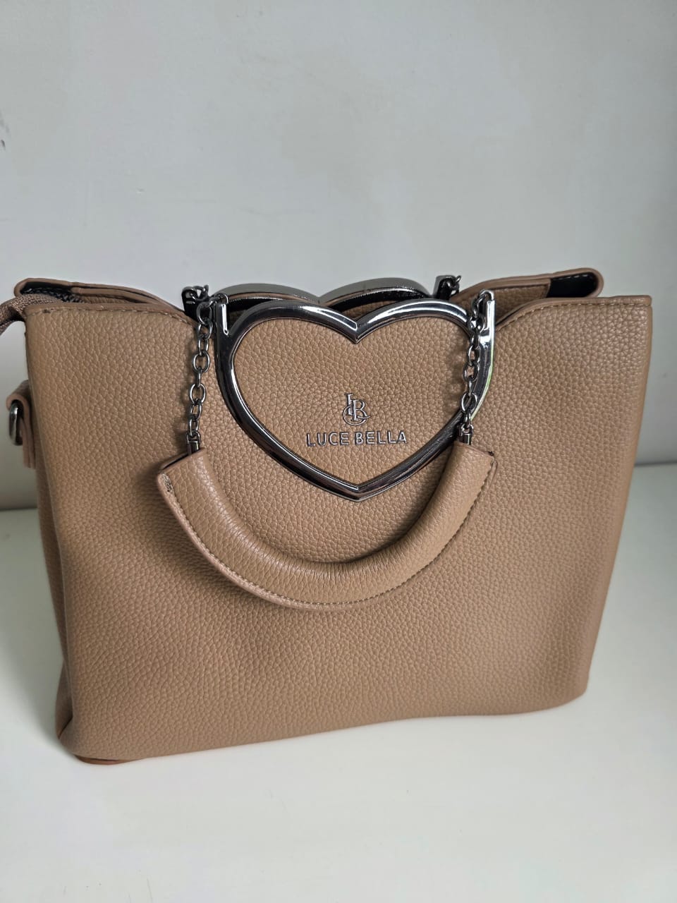 Romantic LUCE BELLA Handbag with Heart-Shaped Handle - Designer Love Bag
