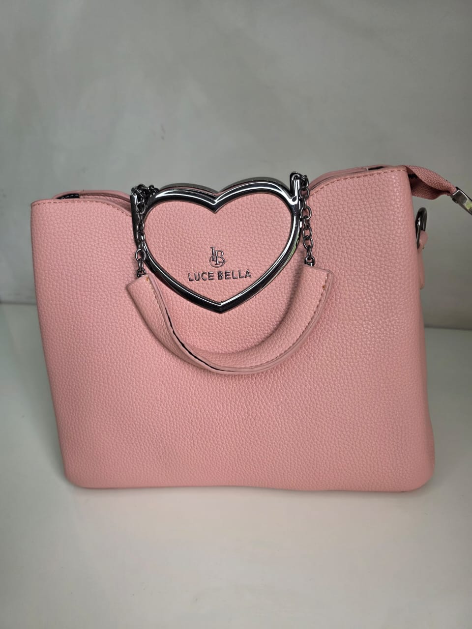 Romantic LUCE BELLA Handbag with Heart-Shaped Handle - Designer Love Bag