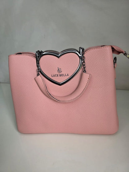 Romantic LUCE BELLA Handbag with Heart-Shaped Handle - Designer Love Bag