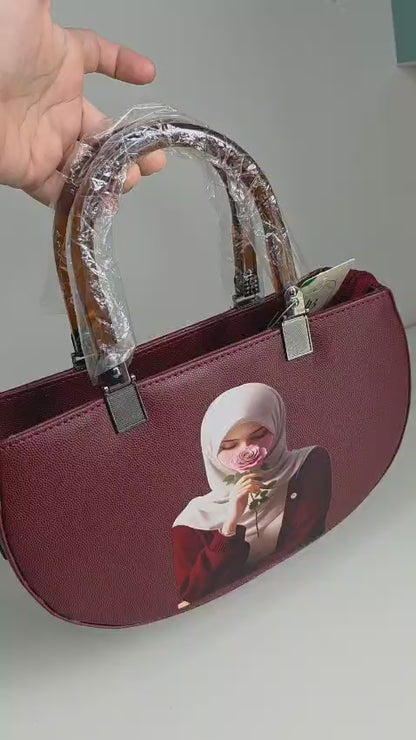 Canvas Handbag with Portrait Art Print | New Arrival